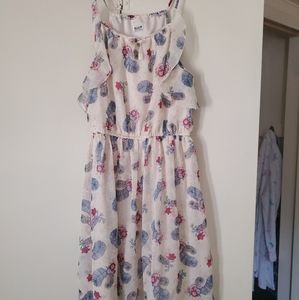 Feather printed dress